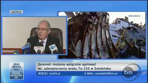 Andrzej Seremet o wraku (TVN24)