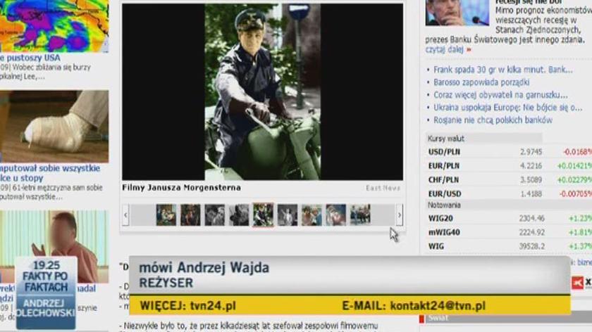 Andrzej Wajda o współpracy z Januszem Morgensternem (TVN24)