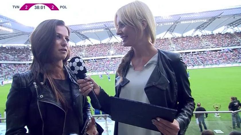 Anna Lewandowska na meczu TVN