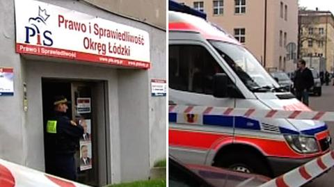 Atak w biurze PiS w Łodzi. Policja zabrała napastnika Ryszarda C. z miejsca zdarzenia