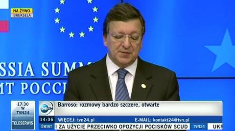 Barroso: rozmowy bardzo szczere i otwarte 