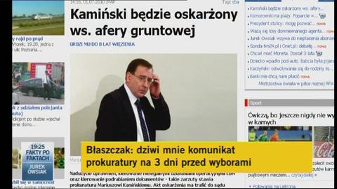 Błaszczak: 3 dni przed wyborami? To dziwne