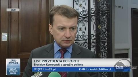 Błaszczak o liście prezydenta (TVN24)