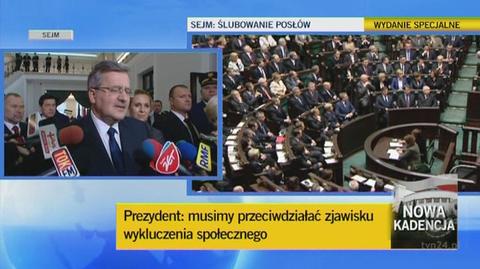Briefing prezydenta po orędziu w Sejmie (TVN24)