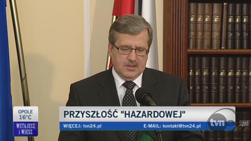 Bronisław Komorowski ogłasza termin końca prac komisji śledczej