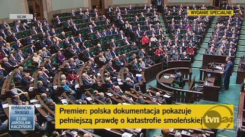 Całe wystąpienie premiera przed Sejmem (TVN24)