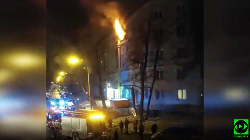 Pożar mieszkania w Nowej Hucie w Krakowie