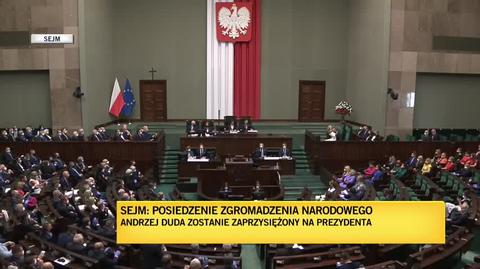 Andrzej Duda złożył w czwartek przysięgę przed Zgromadzeniem Narodowym