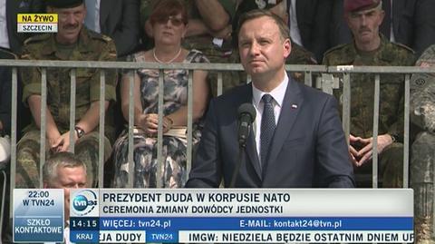 Prezydent Duda w Korpusie NATO w Szczecinie