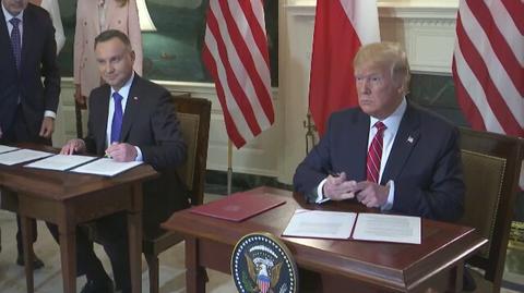Prezydenci Duda i Trump podpisali deklarację o współpracy obronnej Polski i USA