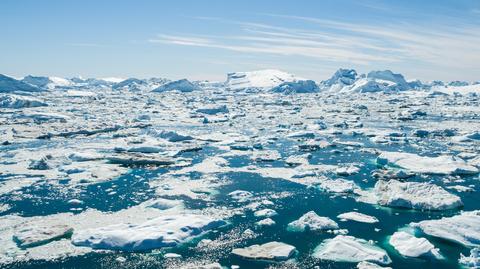 Zmiany zasięgu lodu morskiego dookoła Antarktydy od 21 lutego do 10 września 2023