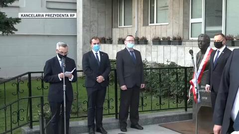 Odsłonięcie pomnika Anny Walentynowicz w Kijowie z udziałem prezydenta Andrzeja Dudy