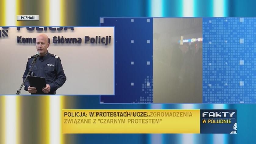 Komendant Główny o ataku na policjantów w Poznaniu po Czarnym Proteście