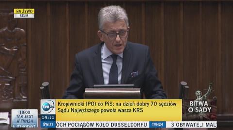 Piotrowicz: składam wniosek o skierowanie wystąpienia Kropiwnickiego do komisji etyki