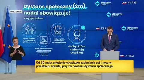 Morawiecki o noszeniu maseczek