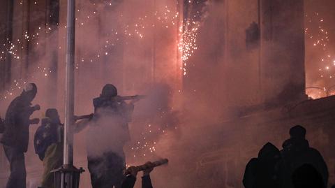 Starcia protestujących z policją w Tbilisi 