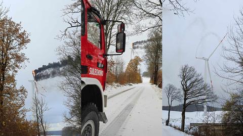 Pożar wiatraka w Sulechowie