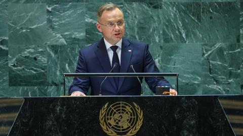 Andrzej Duda podczas wystąpienia w czasie debaty Zgromadzenia Ogólnego ONZ