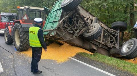 Zderzenie trzech pojazdów na drodze krajowej numer 11 w powiecie lublinieckim