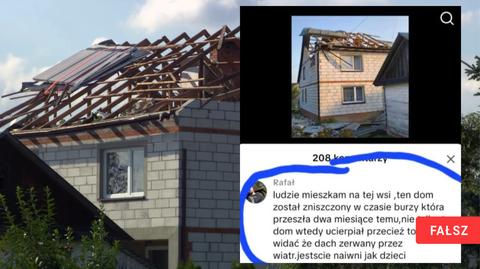 Rozmowa z mieszkańcami domu w Wyrykach, w który uderzył dron
