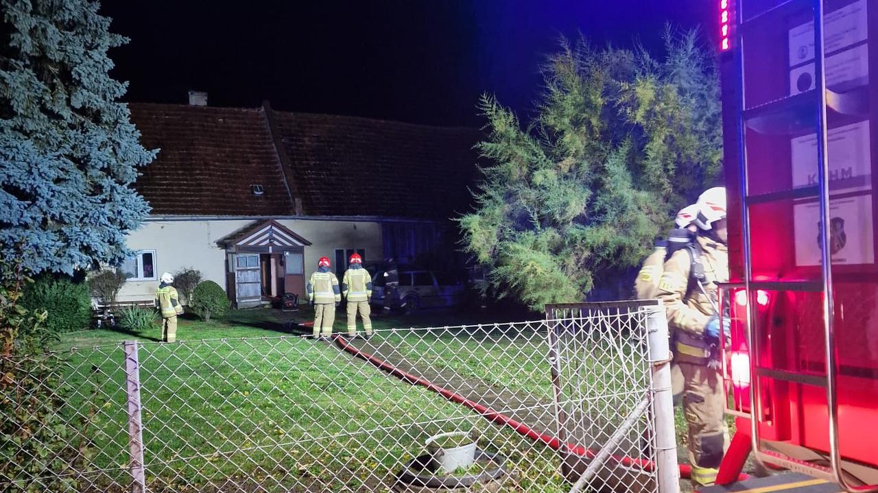 Nocny pożar kotłowni, wyniesiono butle z gazem