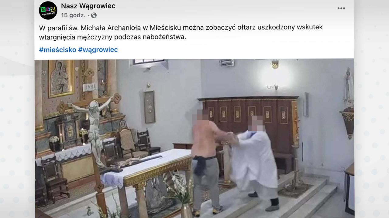 Pijany mężczyzna demolował kościół podczas mszy