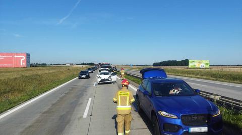 Zderzenie aut na A4 odcinek Legnica – Wrocław 