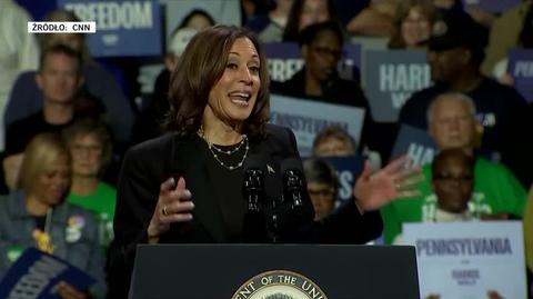 Kamala Harris prezentuje na swoim wiecu wypowiedź Trumpa o "wrogach wewnętrznych"