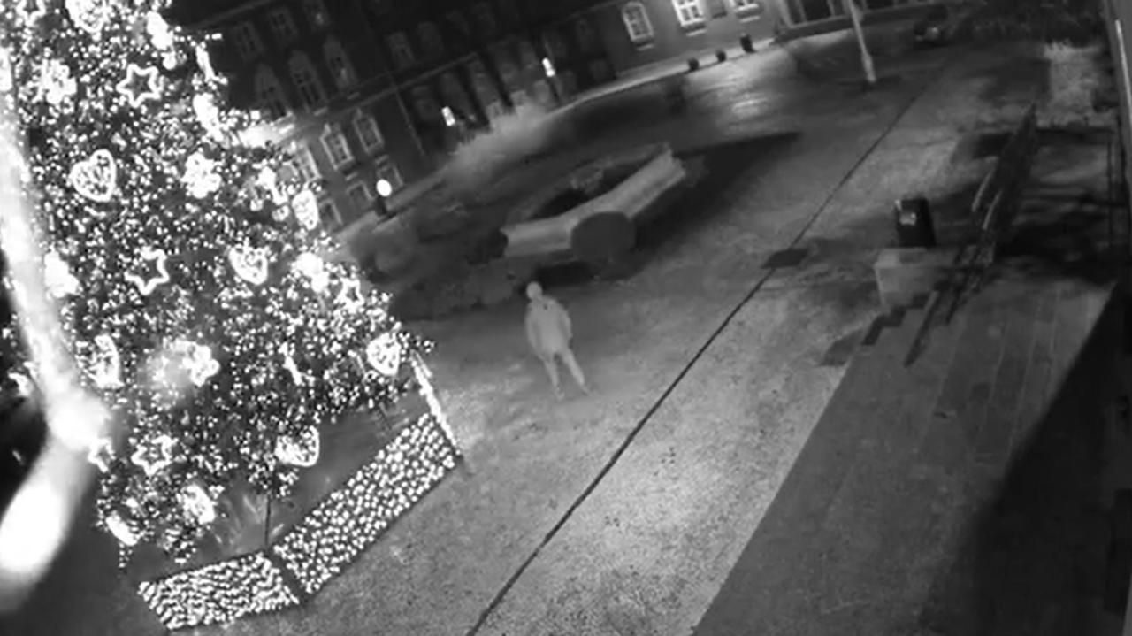 Z miejskiej choinki zniknęły ozdoby. "Czy w Szczecinie grasuje Grinch?"