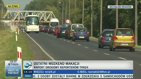 Sytuacja na trasie między Warszawą a Zalewem Zegrzyńskim 