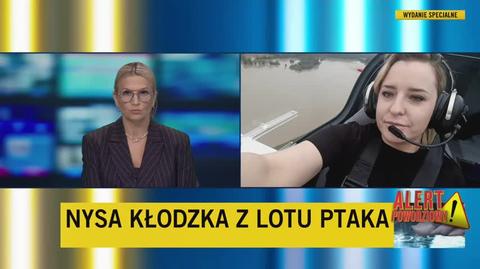 Marta Balukiewicz, reporterka TVN24 z pokładu śmigłowca relacjonowała sytuację na dotkniętych powodzią terenów