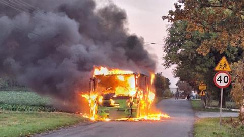 Ustronie. Pożar autobusu