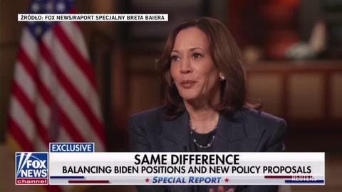 Kamala Harris w czasie wywiadu w Fox News 