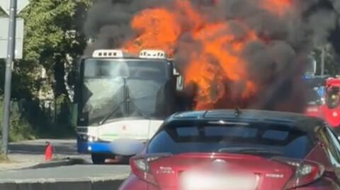 Pożar autobusu w Krakowie