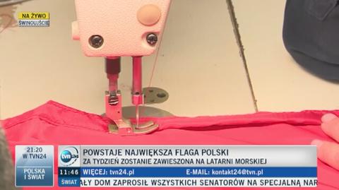 Szycie flagi zajęło 36 godzin