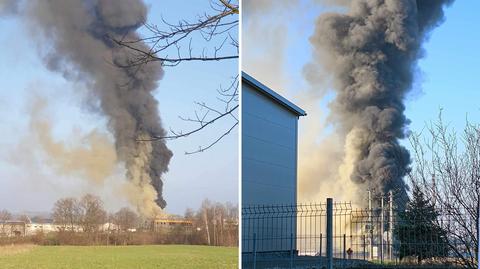 Pożar hali w Polance