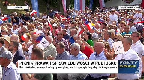 Kaczyński w Pułtusku: chcemy żeby Polska przestała być państwem prowincjonalnym (wideo z 8 lipca)