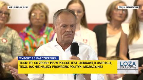 Tusk: jak się zostaje premierem, to jest się odpowiedzialnym za bezpieczeństwo i szczelność granicy i terytorium