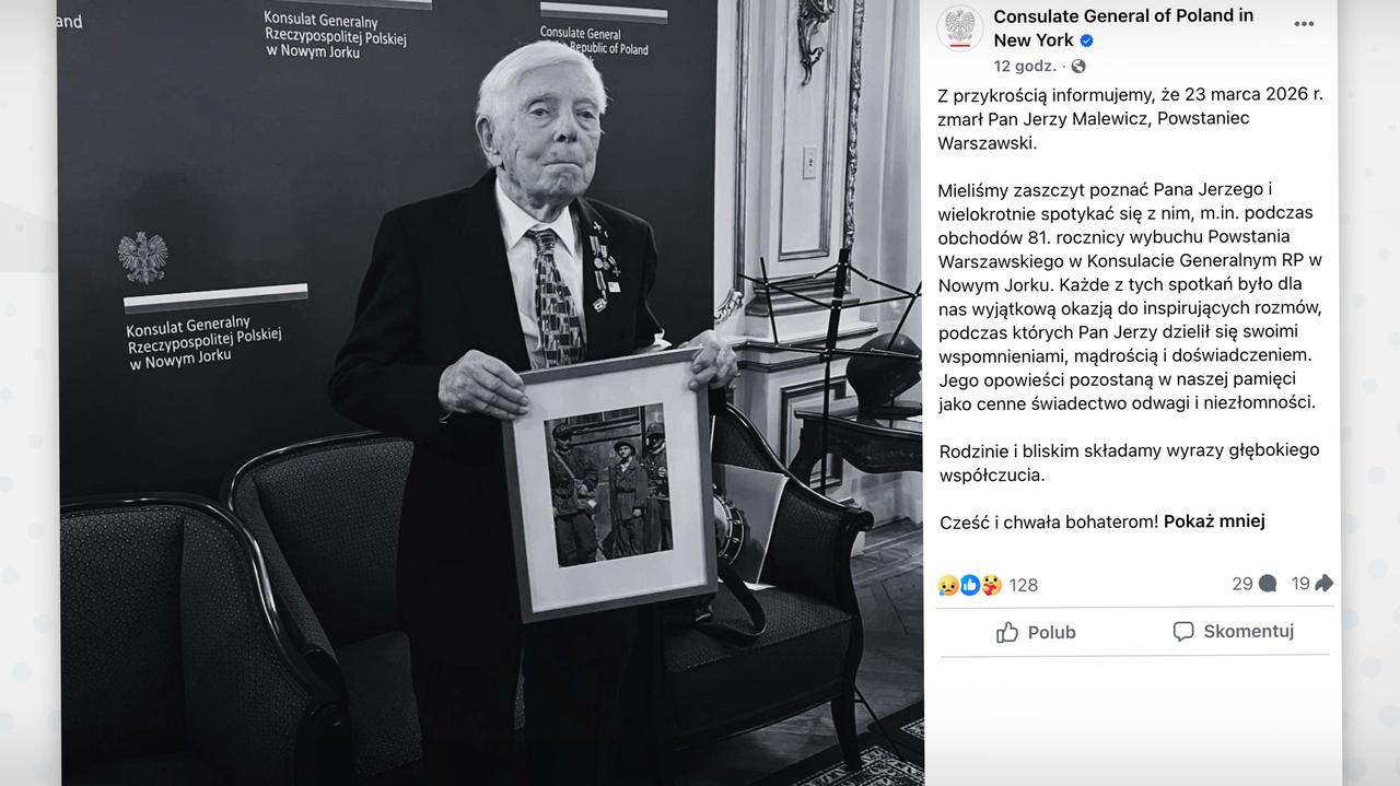 Zmarł Jerzy Malewicz, walczył w Powstaniu Warszawskim