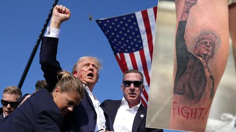 Zwolennicy Donalda Trumpa tatuują sobie jego zdjęcie, wykonane tuż po zamachu