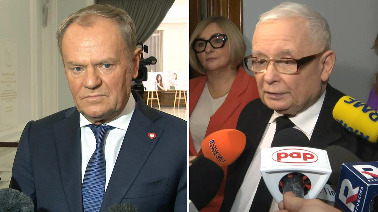 Donald Tusk i Jarosław Kaczyński o decyzji Sejmu w sprawie Zbigniewa Ziobry