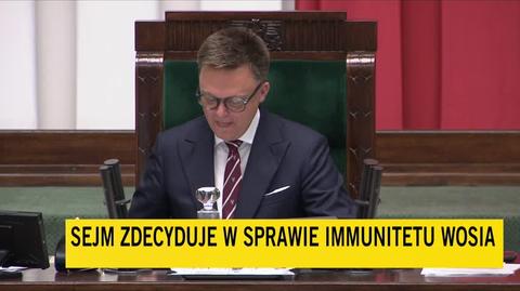 Sejm uchylił immunitet Wosiowi