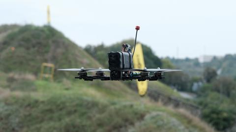 Dron FPV na zawodach dronów w Ukrainie