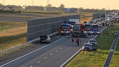 Pożar samochodu na A1 