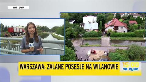 Sytuacja po zalaniu ulic w Wilanowie po godzinie 15