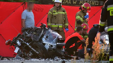 Wypadek w Miłosnej, nie żyje motocyklista