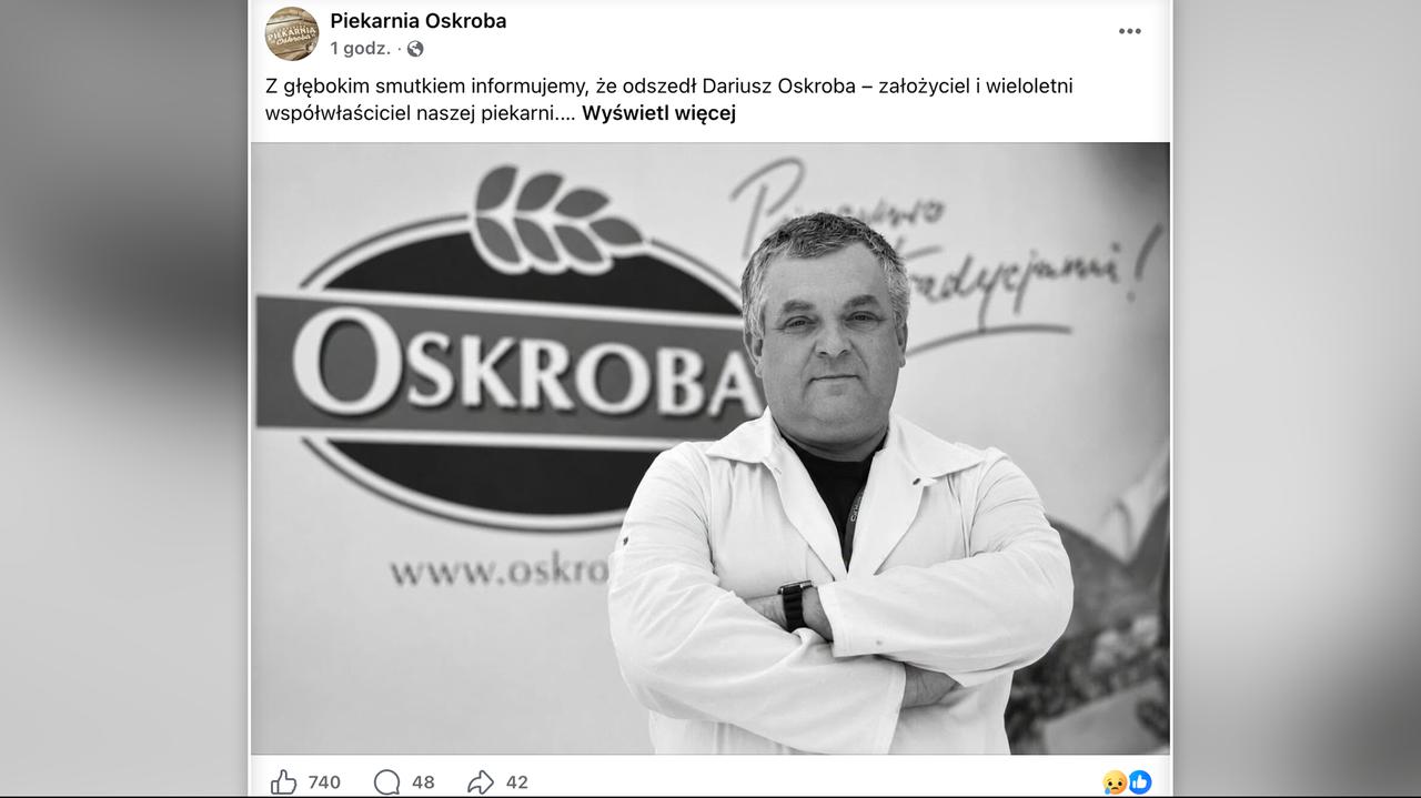 Zmarł Dariusz Oskroba, założyciel sieci piekarni Oskroba