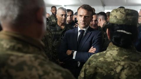 Prezydent Macron odwiedził żołnierzy ukraińskich szkolonych we Francji