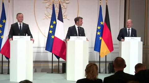 Scholz: Niemcy, Francja i Polska stoją ściśle u boku Ukrainy