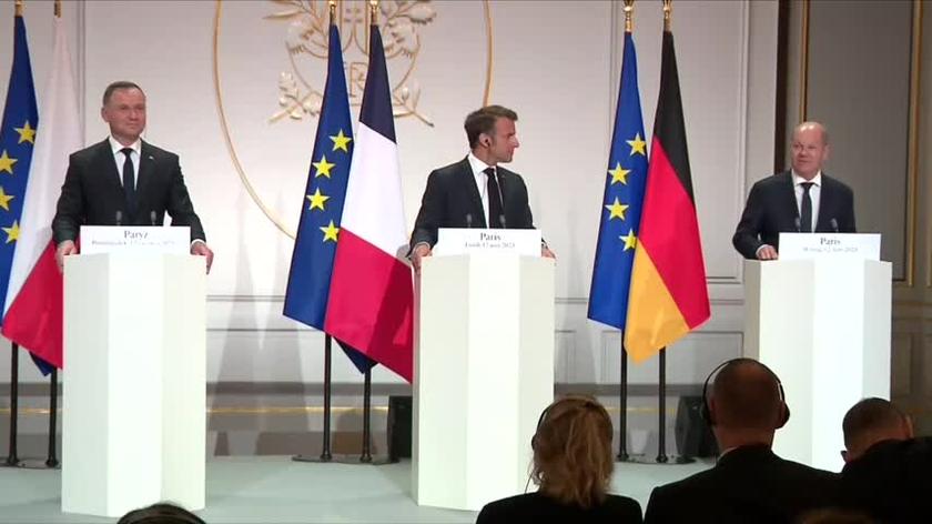 Scholz: Niemcy, Francja i Polska stoją ściśle u boku Ukrainy